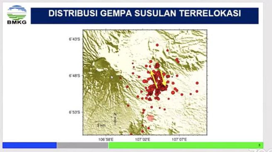 Pasca gempa Cianjur Magnitudo 5,6 mengungkap fakta baru soal sesar atau patahan baru yang ditemukan bernama Patahan Cugenang. (Dok. BMKG)