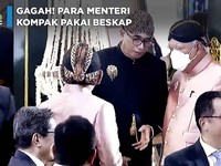 Video: Gagah! Para Menteri Kompak Pakai Beskap