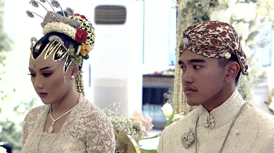 Prosesi Akad Nikah putra bungsu Presiden Joko Widodo Kaesang Pangarep dengan Erina Gudono dari Pendopo Agung Royal Ambarrukmo Hotel Yogyakarta, Sabtu (10/12/2022). (Tangkapan Layar Youtube Presiden Joko Widodo)