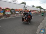 Begini Potret Ratusan Karangan Bunga Berjejer di Jalan Solo