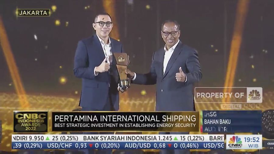 Pertamina Internasional Shipping dalam acara penghargaan bergengsi CNBC Indonesia Award dengan tema 