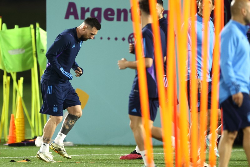 Argentina jelang melawan Kroasia di semifinal Piala Dunia 2022. (Getty Images/Robert Cianflone)