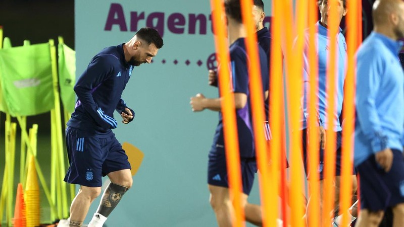 Argentina jelang melawan Kroasia di semifinal Piala Dunia 2022. (Getty Images/Robert Cianflone)