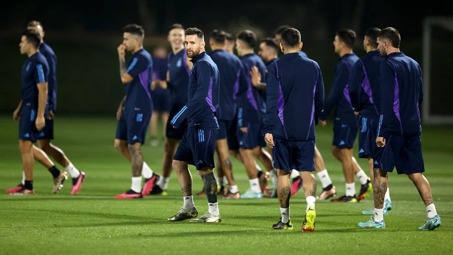 Argentina jelang melawan Kroasia di semifinal Piala Dunia 2022. (Getty Images/Robert Cianflone)