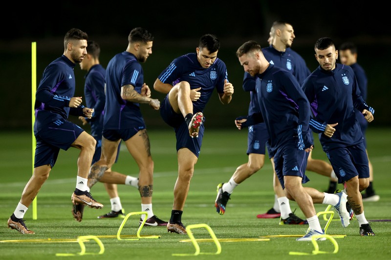 Argentina jelang melawan Kroasia di semifinal Piala Dunia 2022. (Getty Images/Robert Cianflone)