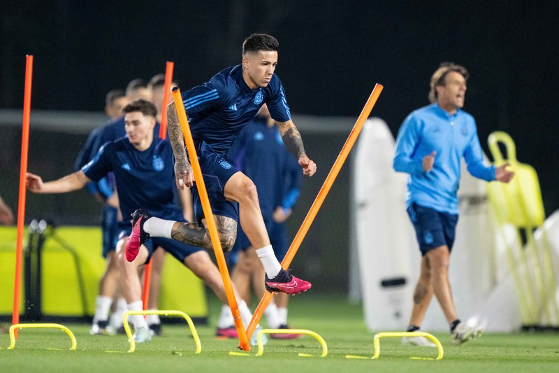 Argentina jelang melawan Kroasia di semifinal Piala Dunia 2022. (Getty Images/Robert Cianflone)