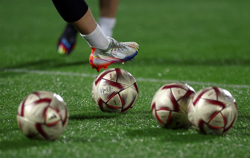 Soccer Football - FIFA World Cup Qatar 2022 - Croatia Training - Al Erssal Training Site 3, Doha, Qatar - December 12, 2022  The new World Cup football's are seen during training REUTERS/Lee Smith