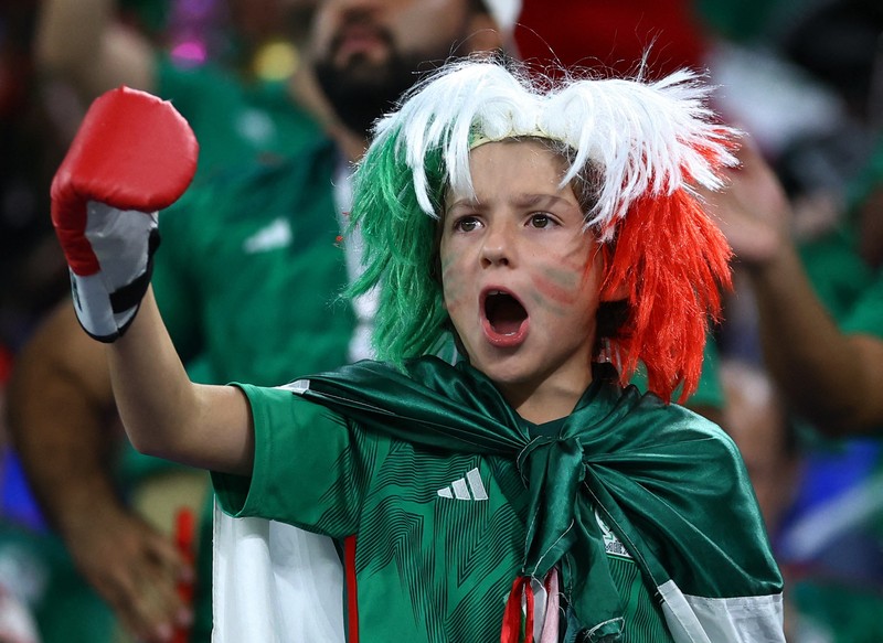 Soccer Football - FIFA World Cup Qatar 2022 - Group D - Tunisia v France - Education City Stadium, Al Rayyan, Qatar - November 30, 2022 A young fan inside the stadium before the match REUTERS/Carl Recine     TPX IMAGES OF THE DAY