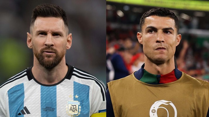 Kolase Cristiano Ronaldo dengan Messi. Kolase Cristiano Ronaldo dengan Messi. (Pool. Getty)
