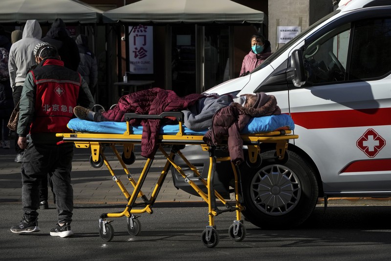 Lonjakan kasus covid di China. (AP/Ng Han Guan)