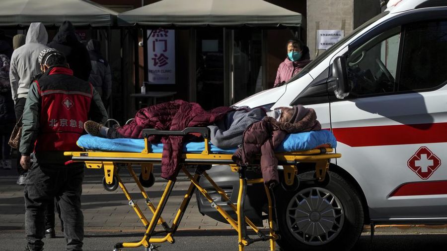 Lonjakan kasus covid di China. (AP/Ng Han Guan)