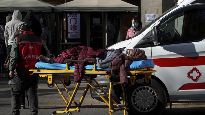 Lonjakan kasus covid di China. (AP/Ng Han Guan)