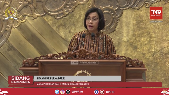 Rapat Paripurna DPR RI KE-13 Masa Persidangan II Tahun 2022 - 2023. (Tangkapan Layar Youtube DPR RI) Rapat Paripurna DPR RI KE-13 Masa Persidangan II Tahun 2022 - 2023. (Tangkapan Layar Youtube DPR RI)