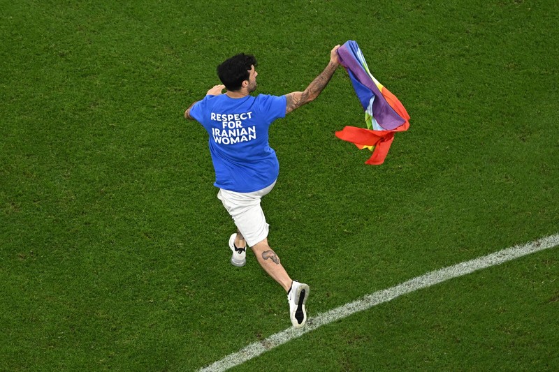 Penyerang #10 Argentina Lionel Messi bereaksi selama pertandingan sepak bola Grup C Piala Dunia Qatar 2022 antara Argentina dan Arab Saudi di Stadion Lusail di Lusail, utara Doha, Qatar, Selasa (22/11/2022). (Photo by ANTONIN THUILLIER/AFP via Getty Images)