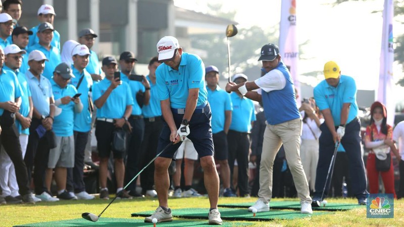 CNBC Indonesia Golf Tournament 'End of Year Fun Match' di Royale Golf Halim, Jakarta, Minggu (18/12/2022). (CNBC Indonesia/ Muhammad Sabki)