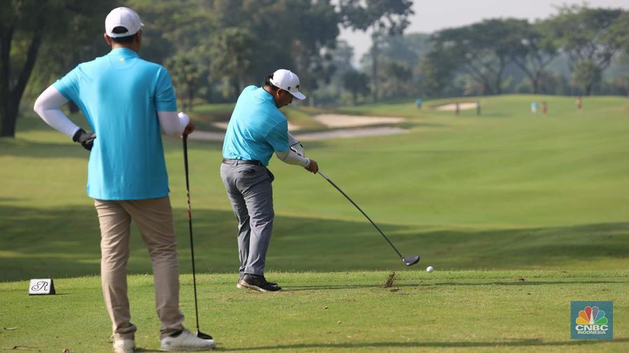 CNBC Indonesia Golf Tournament 'End of Year Fun Match' di Royale Golf Halim, Jakarta, Minggu (18/12/2022). (CNBC Indonesia/ Muhammad Sabki)