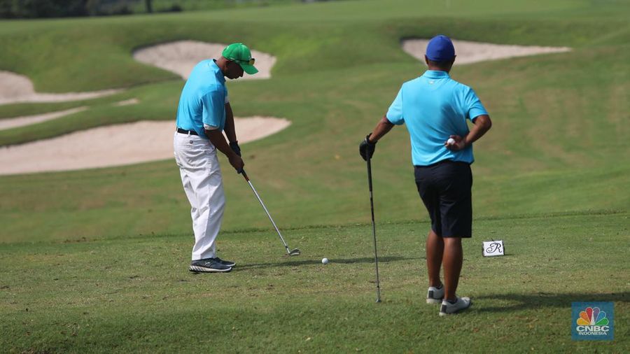 CNBC Indonesia Golf Tournament 'End of Year Fun Match' di Royale Golf Halim, Jakarta, Minggu (18/12/2022). (CNBC Indonesia/ Muhammad Sabki)