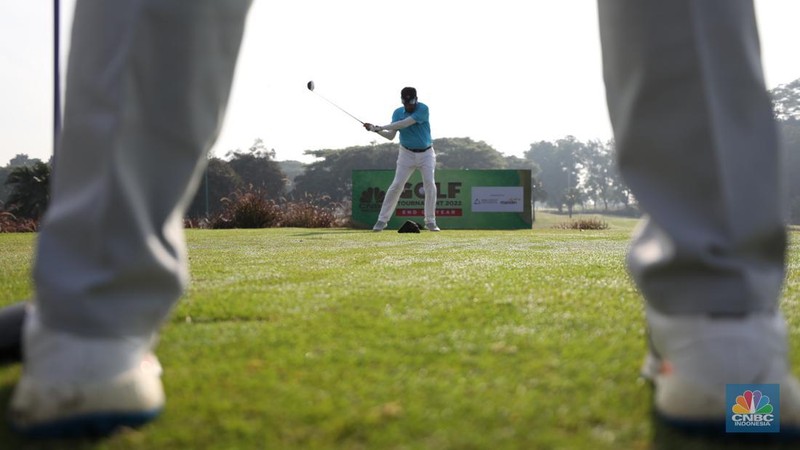 CNBC Indonesia Golf Tournament 'End of Year Fun Match' di Royale Golf Halim, Jakarta, Minggu (18/12/2022). (CNBC Indonesia/ Muhammad Sabki)