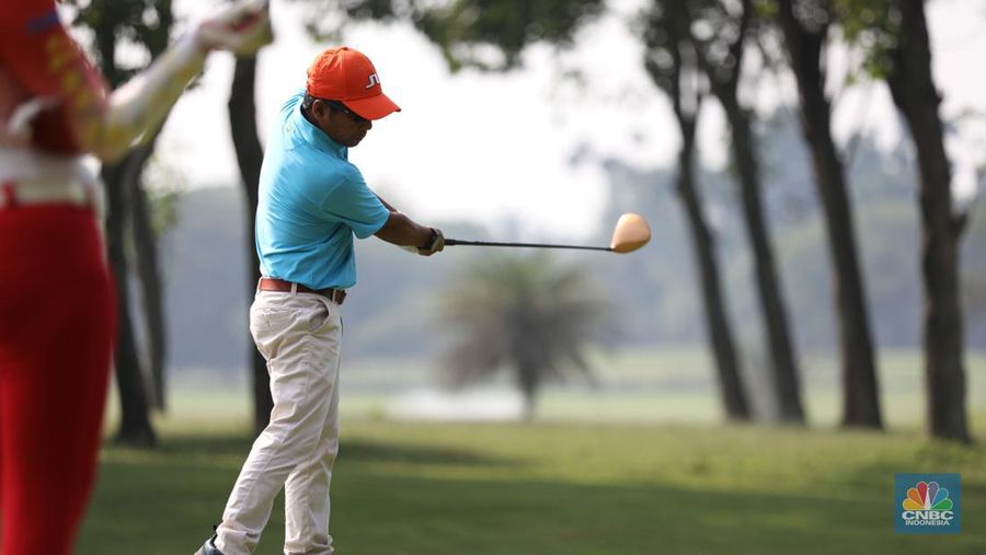 CNBC Indonesia Golf Tournament 'End of Year Fun Match' di Royale Golf Halim, Jakarta, Minggu (18/12/2022). (CNBC Indonesia/ Muhammad Sabki)