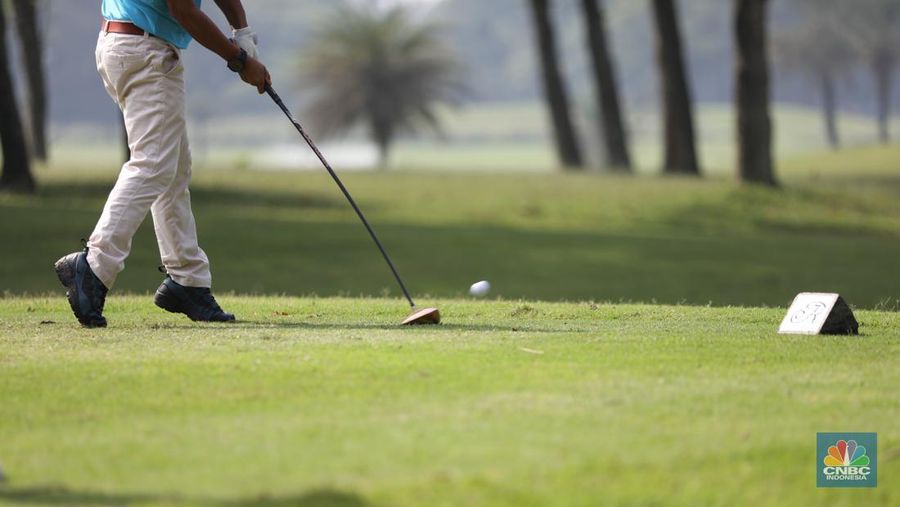 CNBC Indonesia Golf Tournament 'End of Year Fun Match' di Royale Golf Halim, Jakarta, Minggu (18/12/2022). (CNBC Indonesia/ Muhammad Sabki)