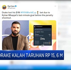 Prancis Vs Argentina Extra Time, Drake Kalah Taruhan Rp15,6 M