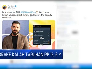 Prancis Vs Argentina Extra Time, Drake Kalah Taruhan Rp15,6 M