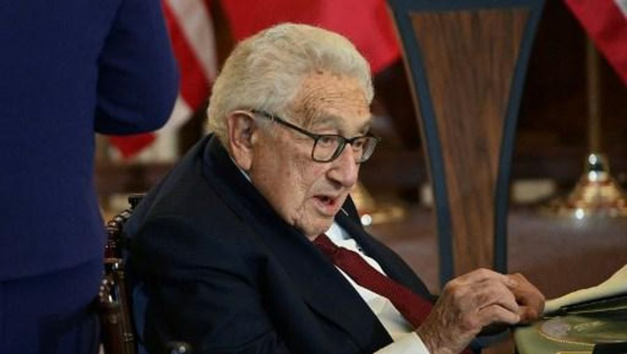 Former US Secretary of State Henry Kissinger attends a luncheon at the US State Department in Washington, DC, on December 1, 2022. (Photo by ROBERTO SCHMIDT / AFP)