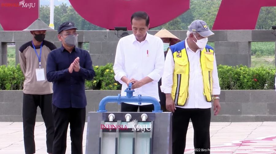 Presiden Joko Widodo Resmikan Bendungan Semantok, Nganjuk, Selasa (20/12/2022). (Tangkapan Layar via Youtube Sekretariat Presiden)