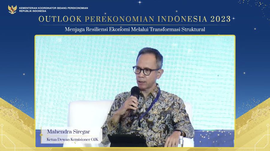 Ketua Otoritas Jasa Keuangan (OJK), Mahendra Siregar dalam acara Outlook Perekonomian Indonesia 2023, Rabu (21/12/2022). (Tangkapan layar via Youtube PerekonomianRI)