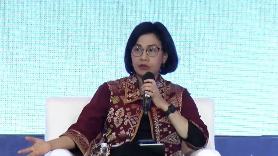 Menteri Keuangan Sri Mulyani dalam acara Outlook Perekonomian Indonesia 2023, Rabu (21/12/2022). (Tangkapan layar via Youtube PerekonomianRI)