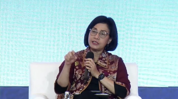 Menteri Keuangan Sri Mulyani dalam acara Outlook Perekonomian Indonesia 2023 Menteri Keuangan Sri Mulyani dalam acara Outlook Perekonomian Indonesia 2023, Rabu (21/12/2022). (Tangkapan layar via Youtube PerekonomianRI)