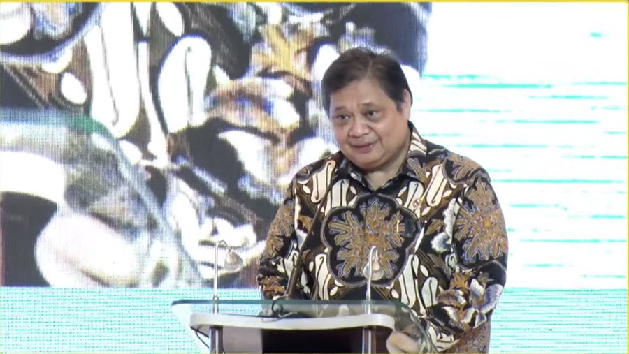 Menteri Koordinator Bidang Perekonomian (Menko Perekonomian), Airlangga Hartarto dalam acara Outlook Perekonomian Indonesia 2023, Rabu (21/12/2022). (Tangkapan layar via Youtube PerekonomianRI)
