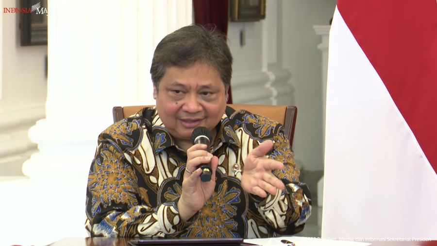 Menteri Koordinator Bidang Perekonomian (Menko Perekonomian), Airlangga Hartarto Memberikan Keterangan Pers di Istana Merdeka, 21 Desember 2022. (Tangkapan Layar Youtube Sekretariat Presiden)