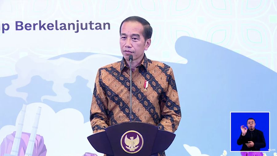 Presiden Joko Widodo dalam Rapat Kerja Nasional (RAKERNAS) Badan Pengelola Dana Lingkungan Hidup Tahun 2022. (Tangkapan Layar Youtube Kementerian LHK)