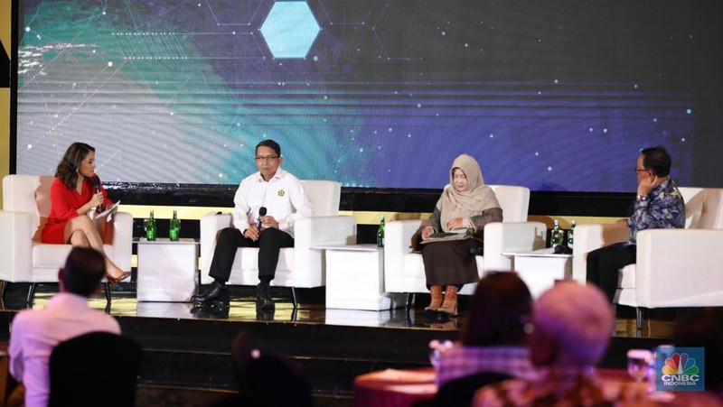 forum Transisi Energi Indonesia di Menara Bank Mega (MBM) Jakarta, Kamis (22/12/2022). (CNBC Indonesia/Tri Susilo)