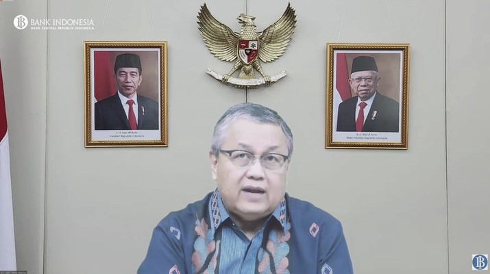 Gubernur Bank Indonesia, Perry Warjiyo Saat Pengumuman Hasil Rapat Dewan Gubernur Bulanan Bulan Desember 2022 Gubernur Bank Indonesia, Perry Warjiyo Saat Pengumuman Hasil Rapat Dewan Gubernur Bulanan Bulan Desember 2022. (Tangkapan Layar Youtube Bank Indonesia)