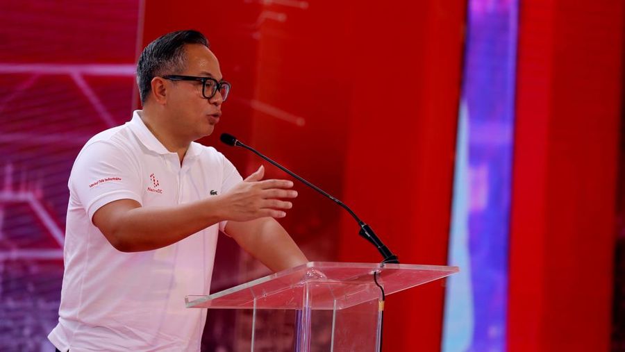 PT Telkomunikasi Indonesia (Persero) Tbk (TLKM) melalui anak usahanya NeutraDC, menggelar ground breaking pembangunan data center berkapasitas 51 MW di Batam. (Dok. Detik/Rachman Haryanto)