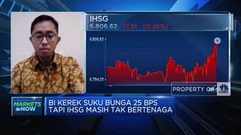 BI Kerek Bunga Acuan 25 Bps, IHSG Masih Tak Bertenaga