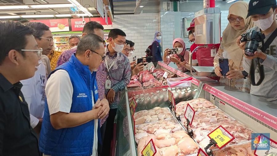 Kunjungan Mendag Zulkifli Hasan ke pasar di Bogor. (CNBC Indonesia/Martya Rizky)