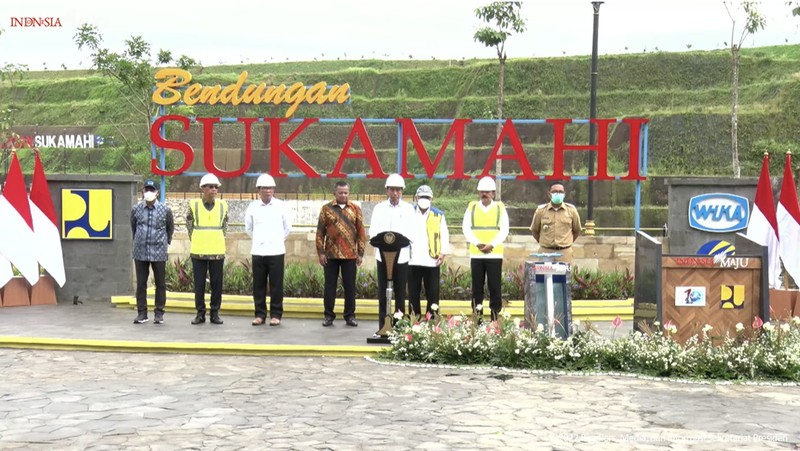 Presiden Jokowi Resmikan Bendungan Sukamahi, Kabupaten Bogor, 23 Desember 2022. (Tangkapan Layar Youtube Sekretariat Presiden)