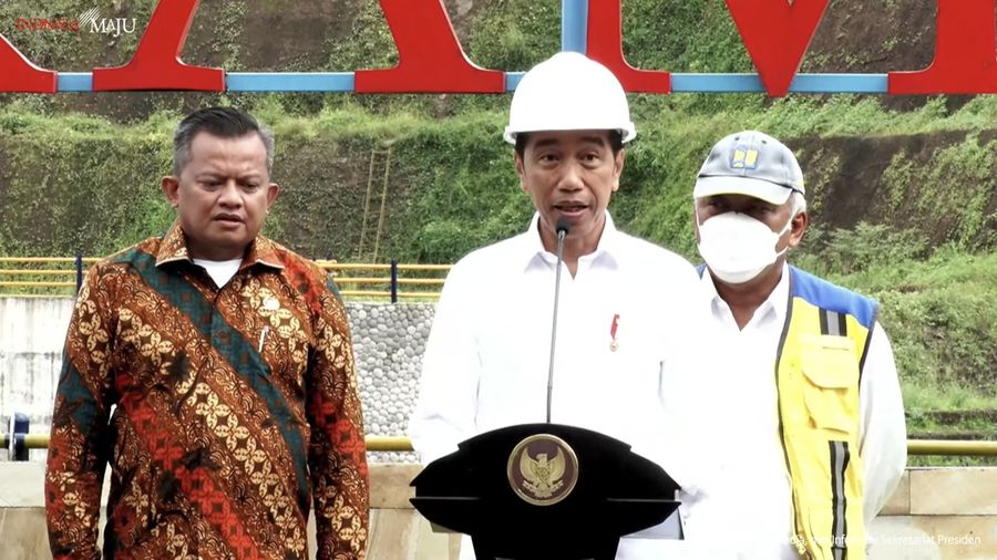 Presiden Jokowi Resmikan Bendungan Sukamahi, Kabupaten Bogor, 23 Desember 2022. (Tangkapan Layar Youtube Sekretariat Presiden)