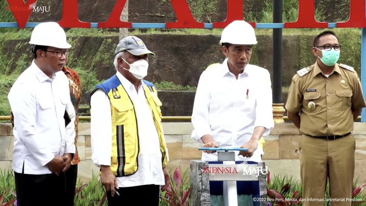 Presiden Jokowi Resmikan Bendungan Sukamahi, Kabupaten Bogor, 23 Desember 2022. Presiden Jokowi Resmikan Bendungan Sukamahi, Kabupaten Bogor, 23 Desember 2022. (Tangkapan Layar Youtube Sekretariat Presiden)
