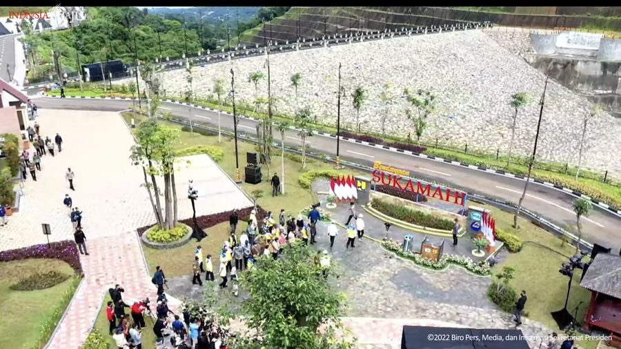 Presiden Jokowi Resmikan Bendungan Sukamahi, Kabupaten Bogor, 23 Desember 2022. (Tangkapan Layar Youtube Sekretariat Presiden)