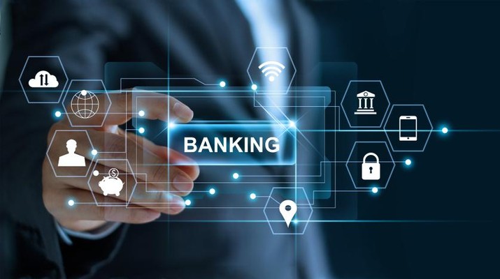 Ilustrasi bank digital Ilustrasi bank digital
