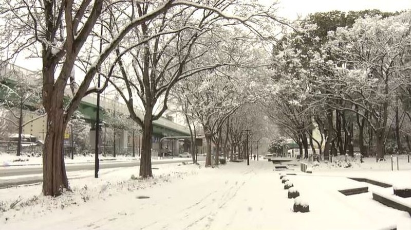 JAPAN-SNOW/ A man clears snow at a parking lot in Kitami, Hokkaido Prefecture, Japan in this photo taken by Kyodo on December 24, 2022. Mandatory credit Kyodo/via REUTERS ATTENTION EDITORS - THIS IMAGE WAS PROVIDED BY A THIRD PARTY. MANDATORY CREDIT. JAPAN OUT. NO COMMERCIAL OR EDITORIAL SALES IN JAPAN