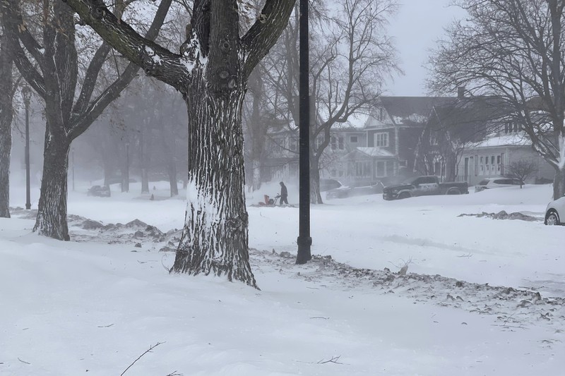 Badai musim dingin di New York, Amerika Serikat. (The Washington Post via Getty Images)