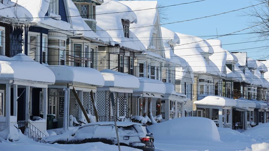 Badai musim dingin di New York, Amerika Serikat. (The Washington Post via Getty Images)