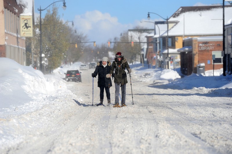 Badai musim dingin di New York, Amerika Serikat. (The Washington Post via Getty Images)