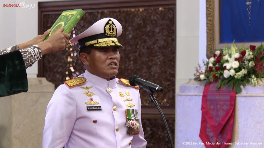 Presiden Jokowi lantik Kepala Staf Angkatan Laut, Istana Negara, (28/12/2022). (Tangkapan layar Youtube Setpres RI)