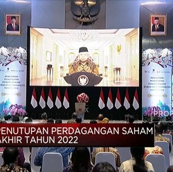Wapres Ma'ruf Amin Tutup Perdagangan Saham BEI Tahun 2022